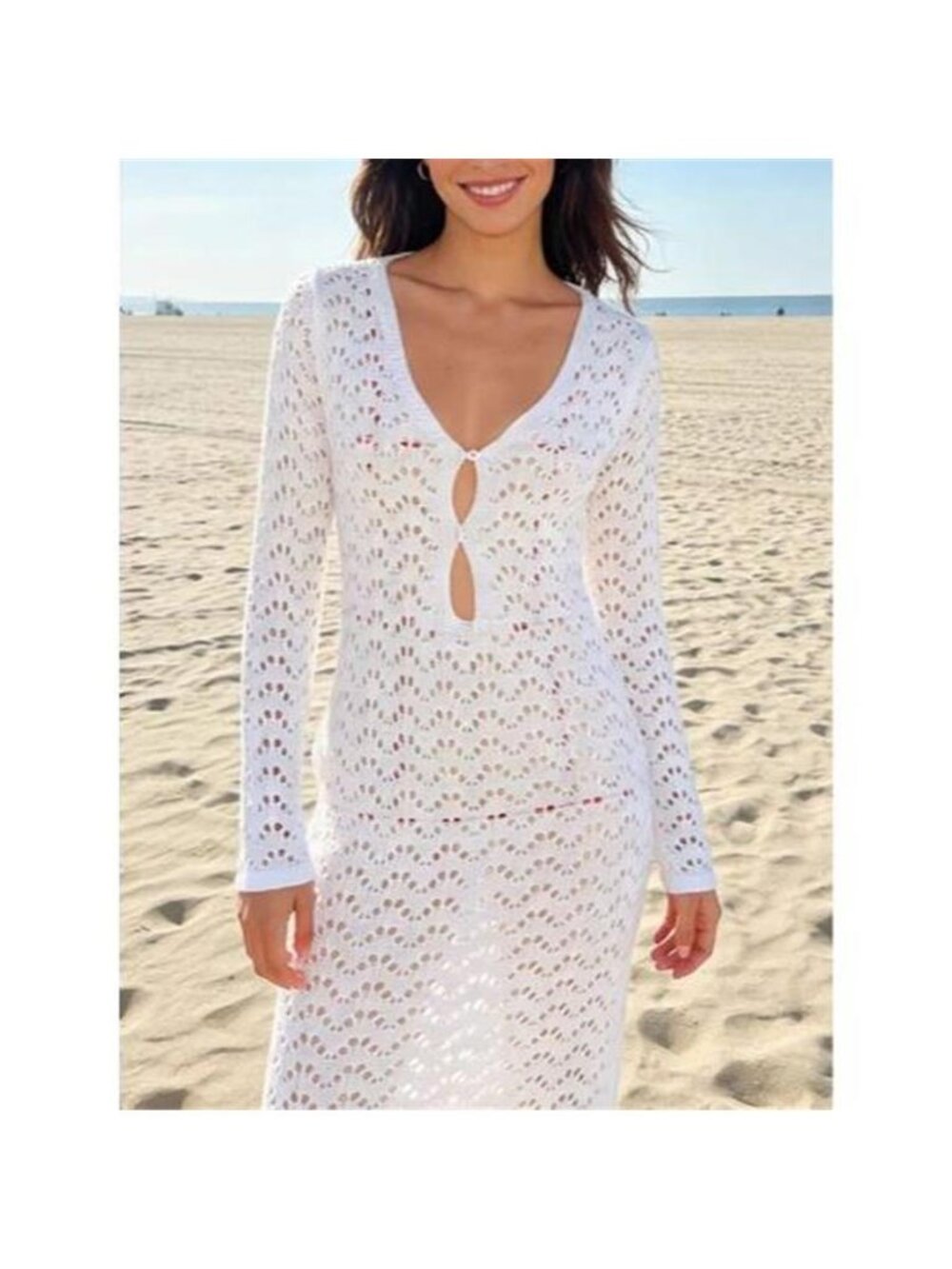 Crochet Knit Cover-Up Dress